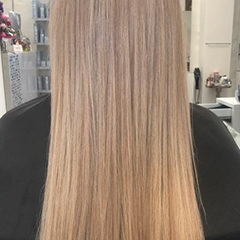 Haarverdichtung blonder Haare nachher, Model 1