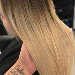 Haarverdichtung blonder Haare nachher, Model 2